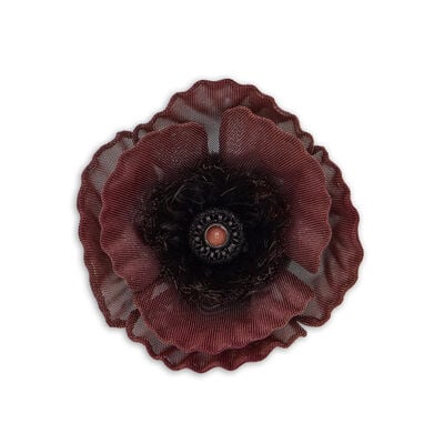 Poppy mesh brooch by Sarah Cavender